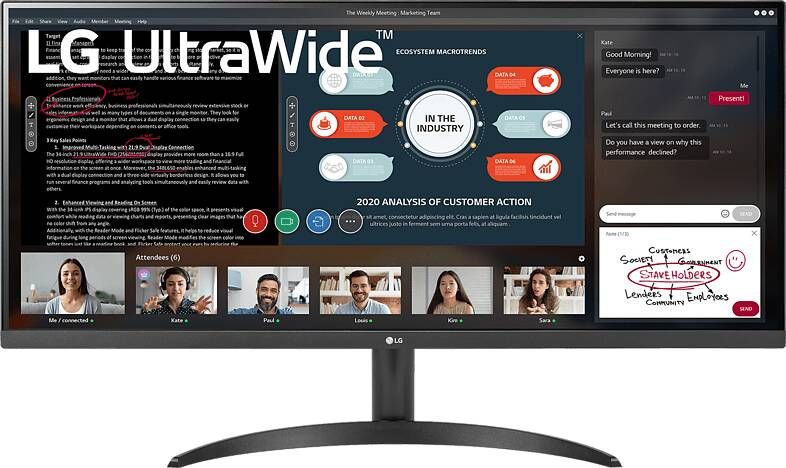 LG Ultrawide Pc scherm - 34wp500 34 Uwfhd Ips paneel 5 Ms 75 Hz 2 X Hdmi Amd Freesync online kopen