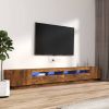 VidaXL 3 delige Tv meubelset Met Led Bewerkt Hout Gerookt Eikenkleurig online kopen